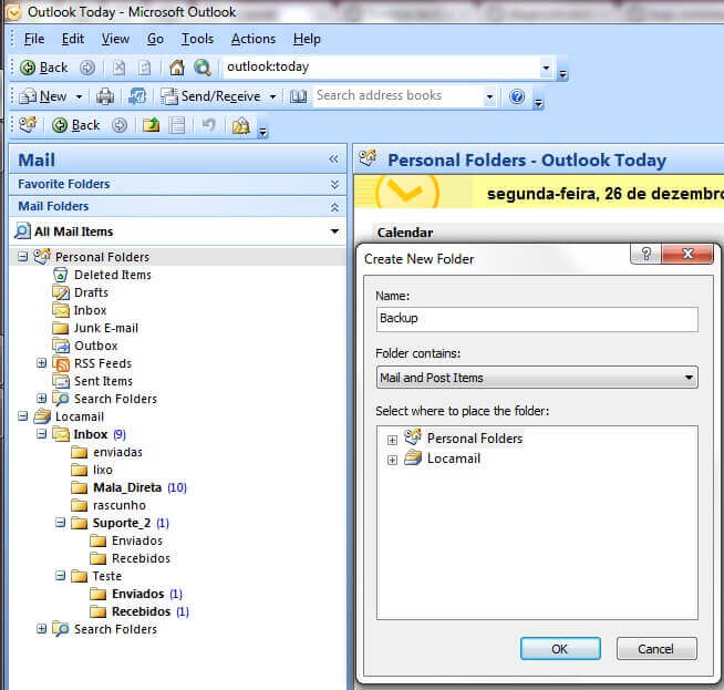 Outlook 2007 - Mover mensagens