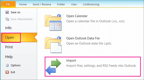 Outlook 2010 - Exportar mensagens