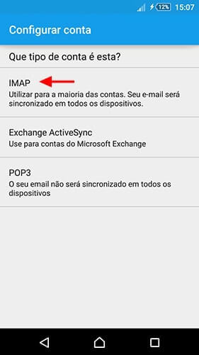 E-mail no Android - Configuração