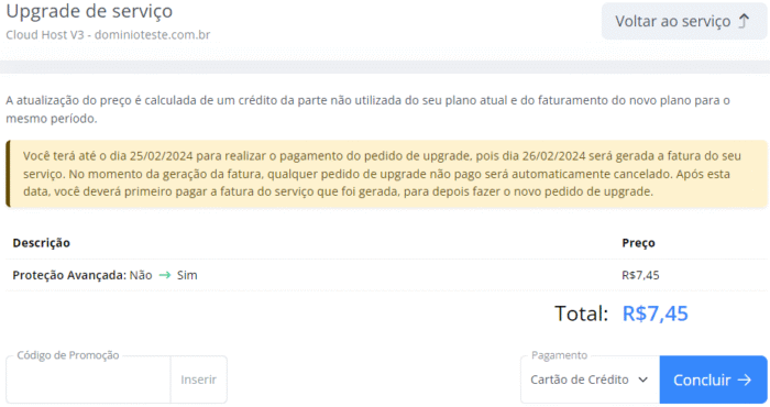 Proteção avançada - Upgrade