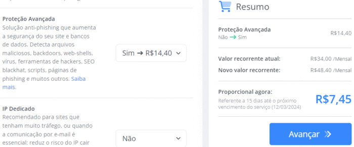Proteção avançada - Upgrade