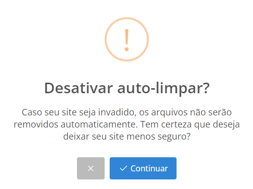 Proteção avançada - Desativar auto limpar