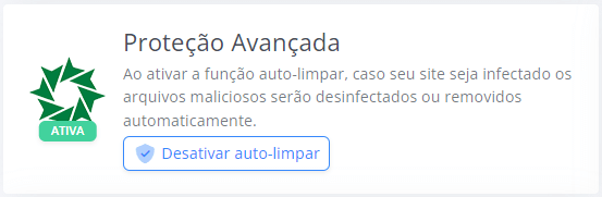 Proteção avançada - Desativar auto limpar